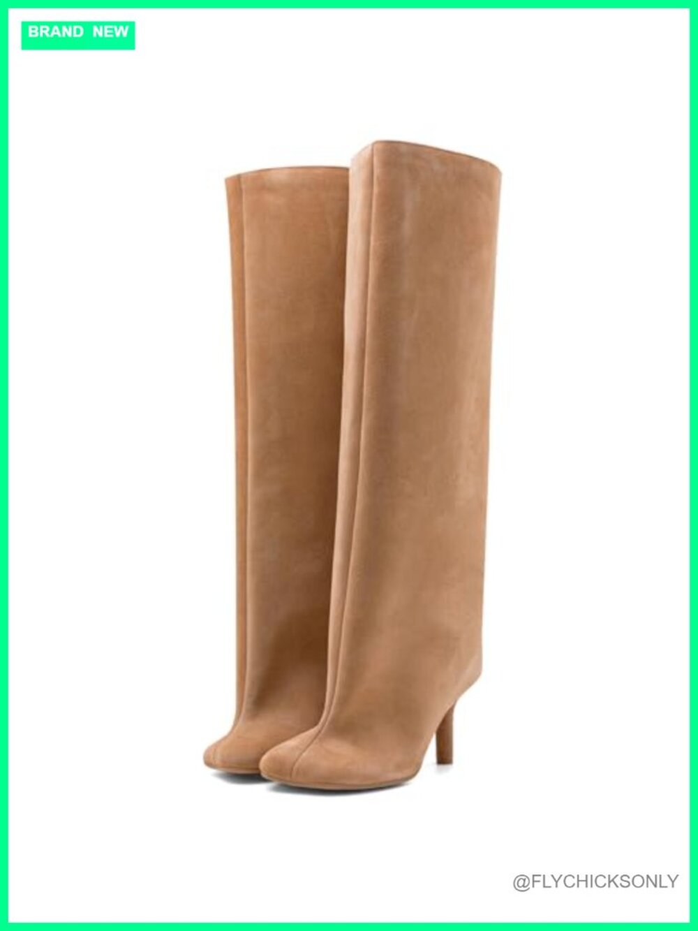 Kitten Heel Knee High Boots Square Toe Faux Suede Pull On Tall Boots
